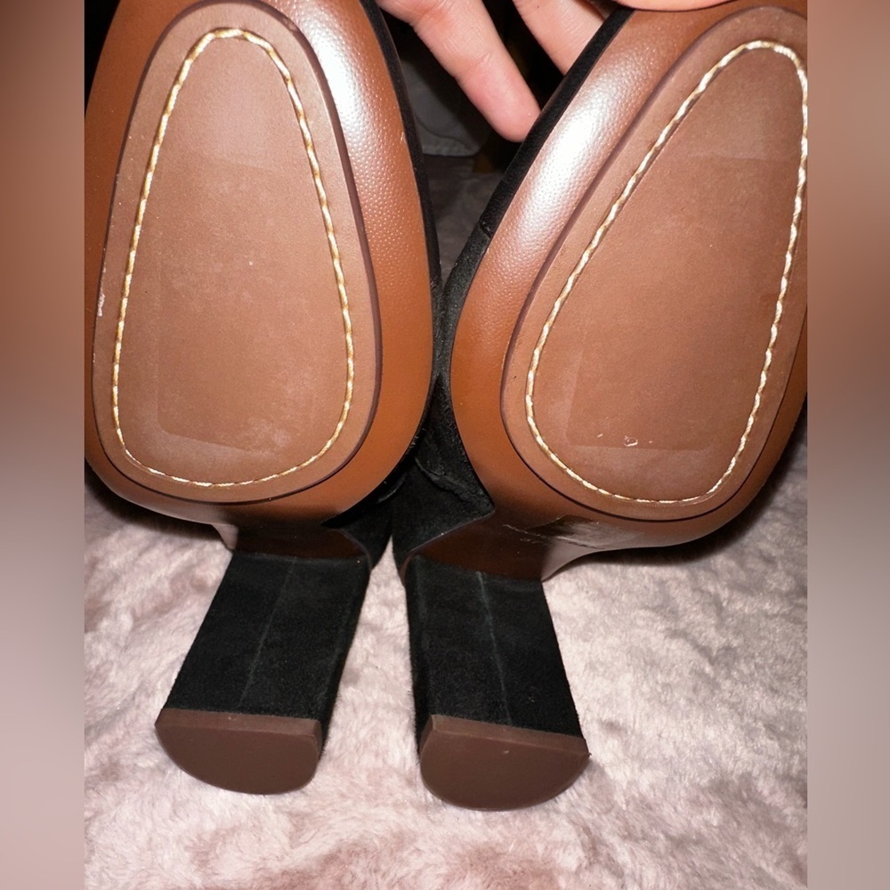 See By Chloe black leather bow front leather block heel booties ankle boot 37.5 - Picture 15 of 16